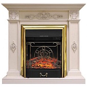 Каминокомплект Royal Flame Derby (белый дуб)+Majestic FX Brass