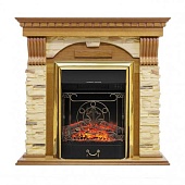 Каминокомплект Royal Flame Dublin арочный сланец (дуб)+Majestic FX Brass