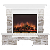 Каминокомплект Glenrich Бостон Мисхор (белый)+Arte 23