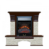 Каминокомплект Glenrich Бостон К Грот однотонный (дуб)+Majestic Black