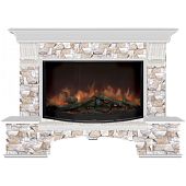 Каминокомплект Glenrich Бостон Арбат 86 (беленый дуб)+Rondo S86