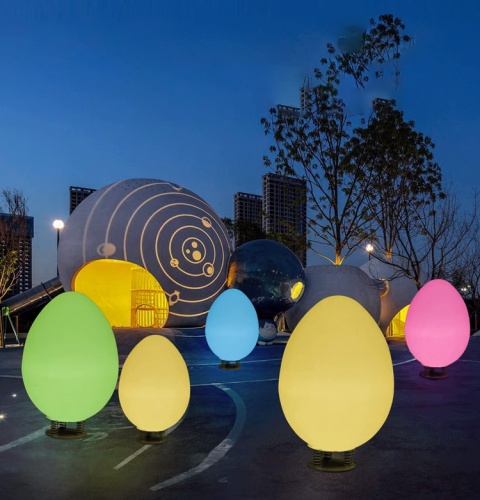 Светильник Яйцо 116х180 солнечная батарея, RGB