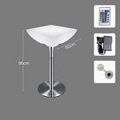 Стол светящийся квадратный на металическом основании 60х60х96