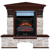 Каминокомплект Glenrich Бостон К Мисхор угловой (красное дерево)+Majestic Black