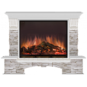 Каминокомплект Glenrich Бостон Мисхор (беленый дуб)+Arte 33