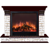 Каминокомплект Glenrich Панорама Алтай Sharm 39 (красное дерево)+Sharm 39 BL