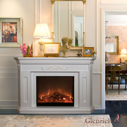 Электрокамин «Каролина Delux» белый в Иваново