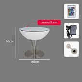 Стол светящийся круглый на металическом основании 60х60х56