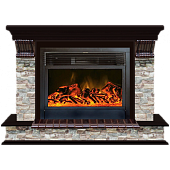 Каминокомплект Glenrich Панорама Грот цветной 28 (дуб)+Newflame