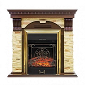 Каминокомплект Royal Flame Dublin арочный сланец (темный дуб)+Majestic FX Brass