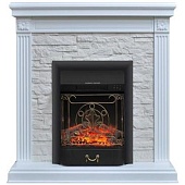 Каминокомплект Alex Bauman Combi (белый)+Majestic Black