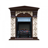 Каминокомплект Glenrich Арочный Карелия угловой (дуб)+Fobos Black