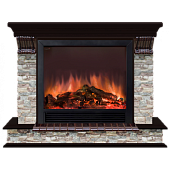 Каминокомплект Glenrich Панорама Грот цветной Sharm 33 (дуб)+Sharm 33 BL