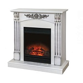 Каминокомплект Меркурий Silviia-S (белый с патиной)+Luna