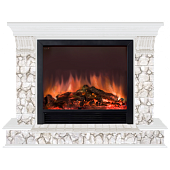 Каминокомплект Glenrich Панорама Карелия Sharm 33 (белый)+Sharm 33 BL