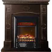 Каминокомплект InterFlame Мери (темный дуб)+Fobos Black