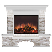 Каминокомплект Glenrich Бостон Мисхор (беленый дуб)+Arte 23